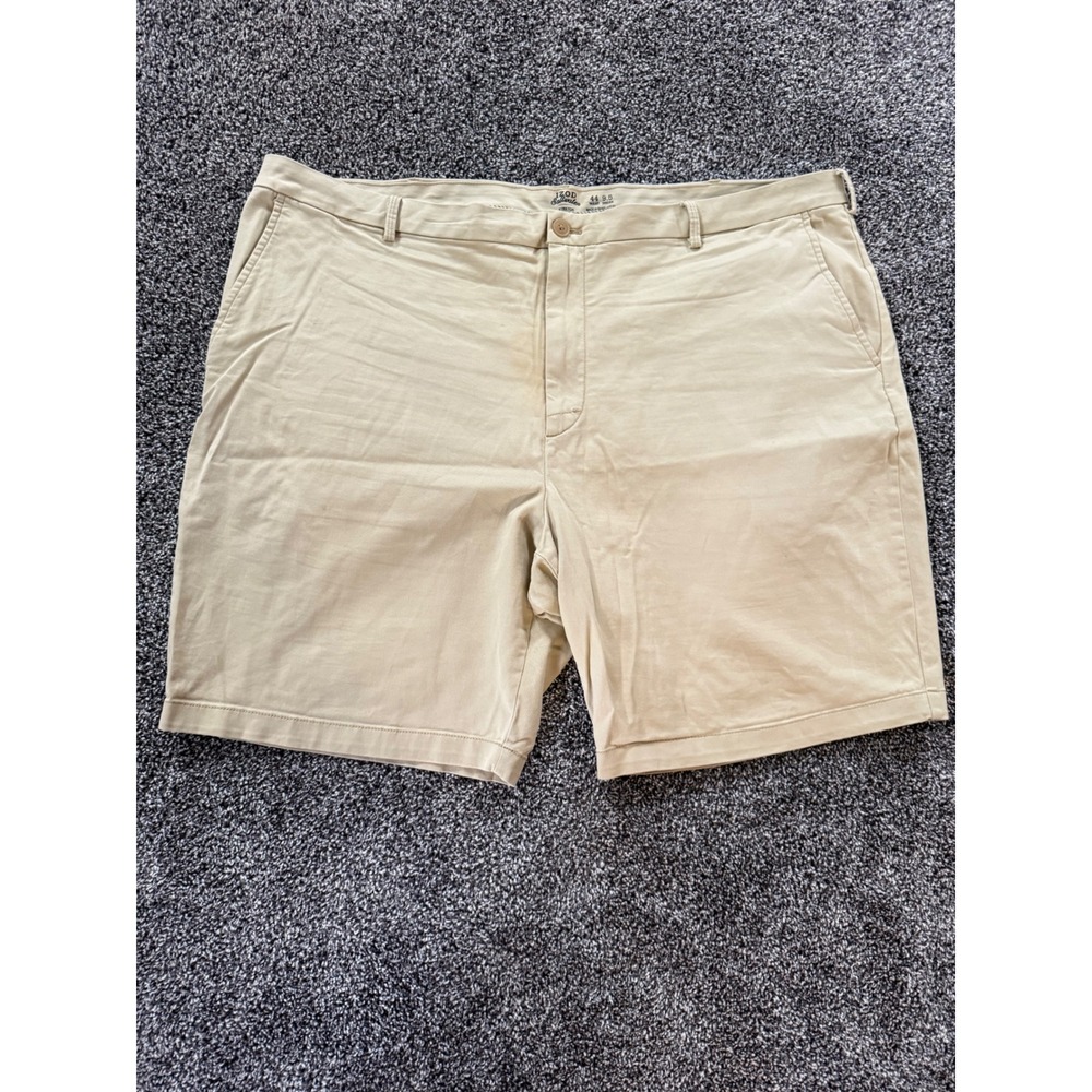 IZOD Saltwater Stretch Khaki Chino Shorts Mens 44 Waist 9.5 Inseam Tan